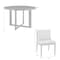 Armen Living Grand Outdoor Patio 5-Piece Round Dining Table Set in Aluminum with Gray Cushions 840254332751 - alternate 7